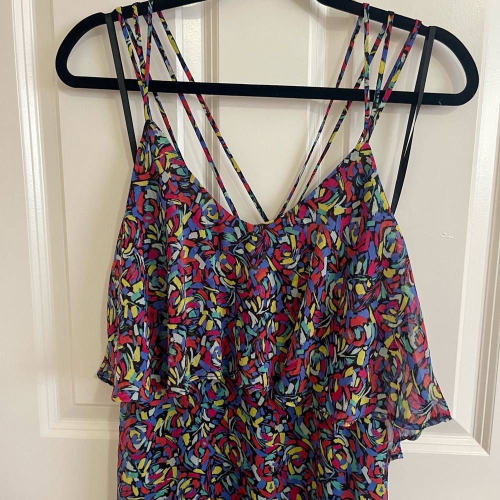 BCBGeneration Boho Abstract Print Strappy Maxi Dress – Size M